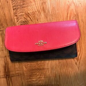 Coach Vibrant red and Classic Black Wallet